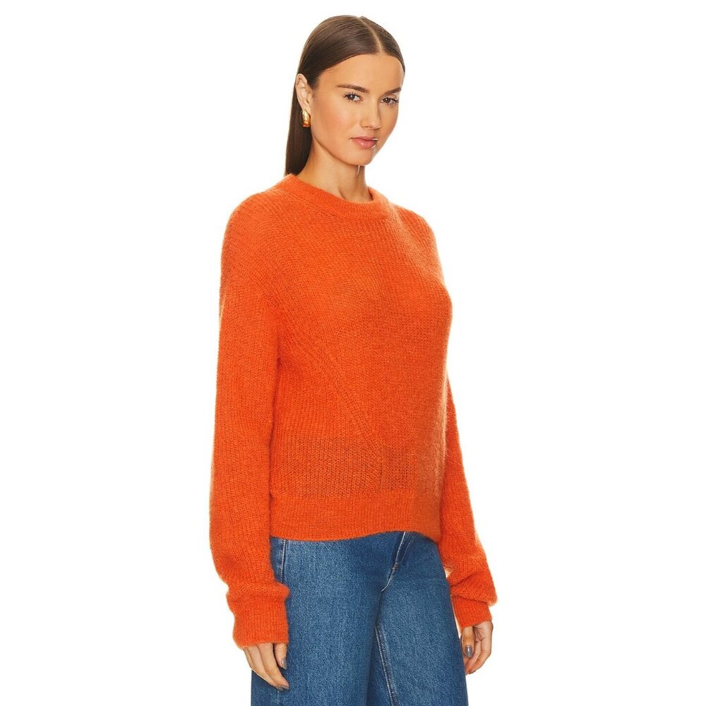 VERONICA BEARD Melinda Orange Ribbed-Knit Alpaca Blend Sweater SZ S NEW $478 - Picture 2 of 4